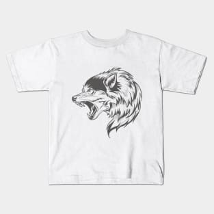 WOLF slide FACE Kids T-Shirt